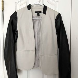 H&M blazer jacket with faux leather details